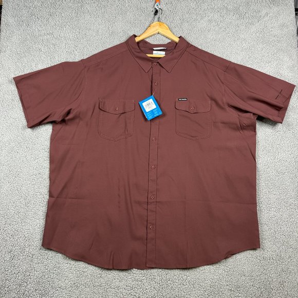 Columbia Shirt Mens Size 4XL Burgundy Lightweight Fishing Vented Utilizer 2 NWT - Picture 1 of 15